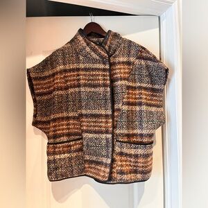 Vince Camuto Women's Plaid Cape Jacket